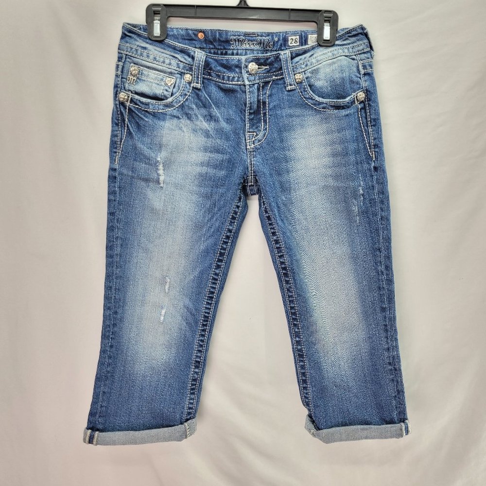 Miss Me Women's Denim Capris Jeans Light Washed - Medium